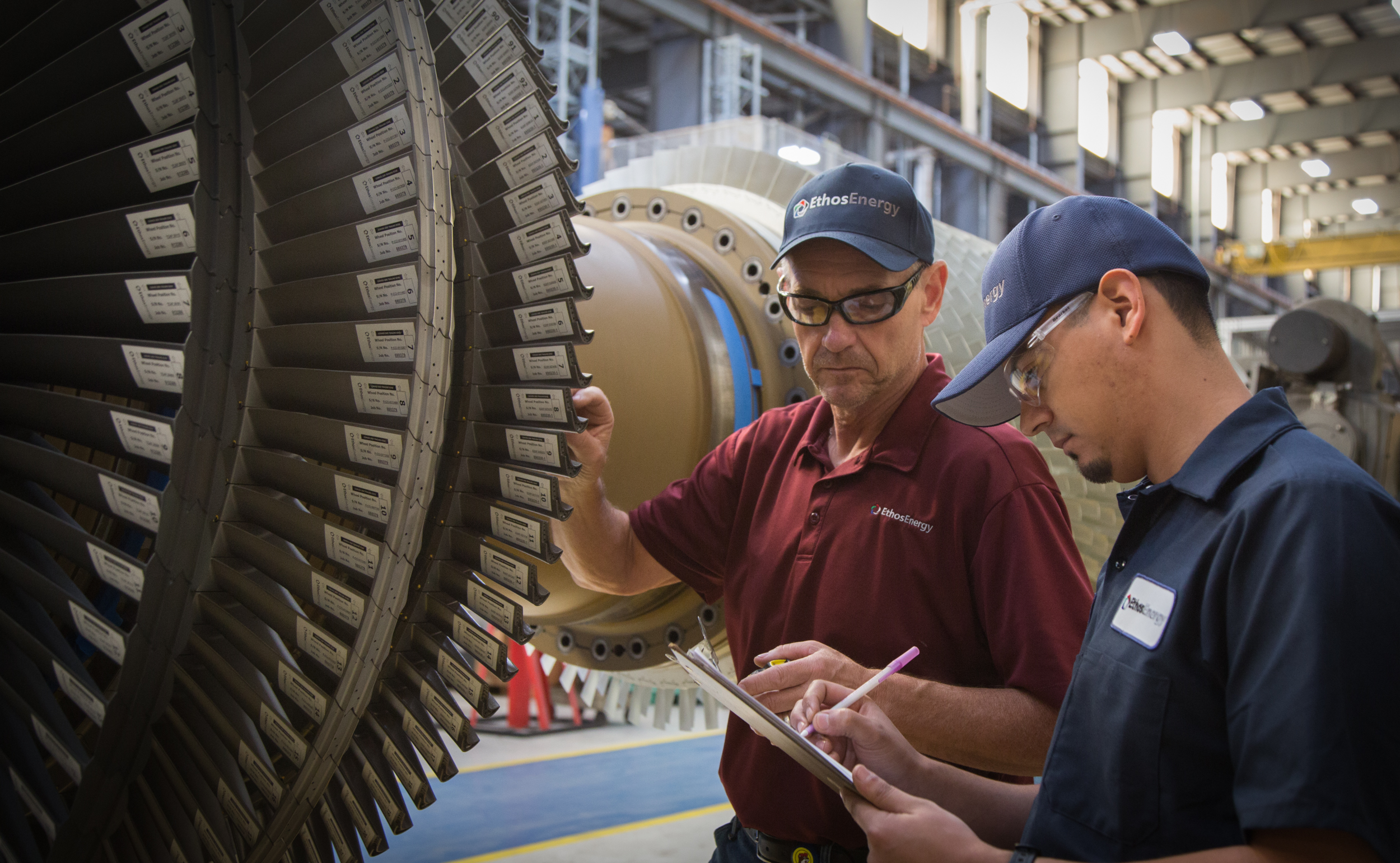 EthosEnergy Personnel Inspecting a Gas Turbine